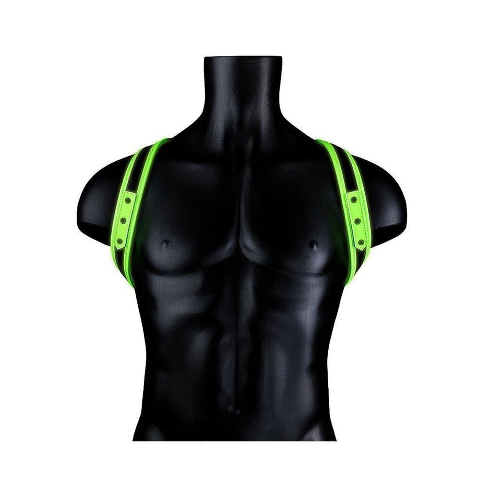 🦋B2G1🦋OUCH! Glow In The Dark NEON GREEN Bonded Leather Sling Harness | L/XL |